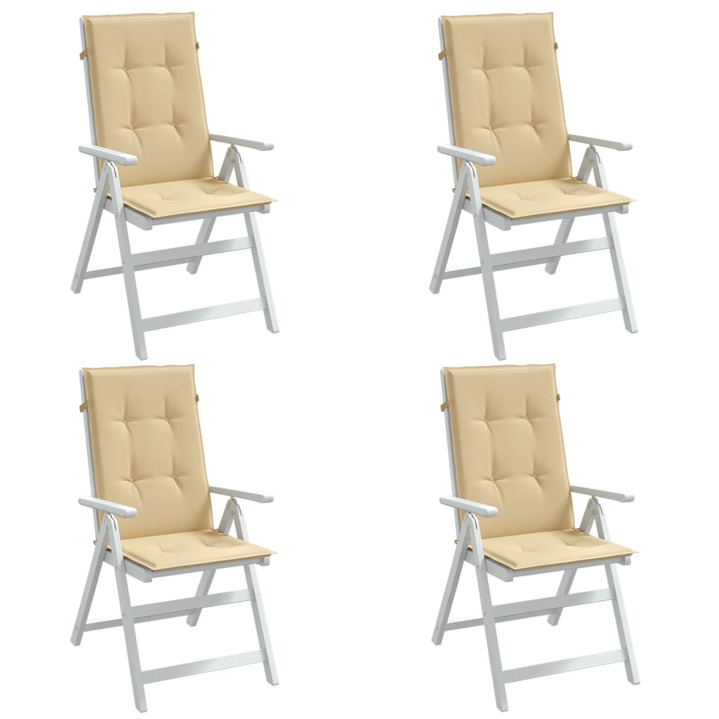Jastuci za stolice 4 kom prošarano bež 120x50x4 cm od tkanine
