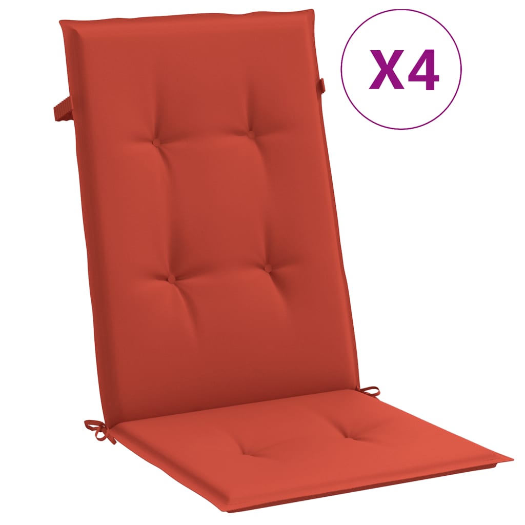 Jastuci za stolice 4 kom prošarano crvena 120x50x4 cm tkanina