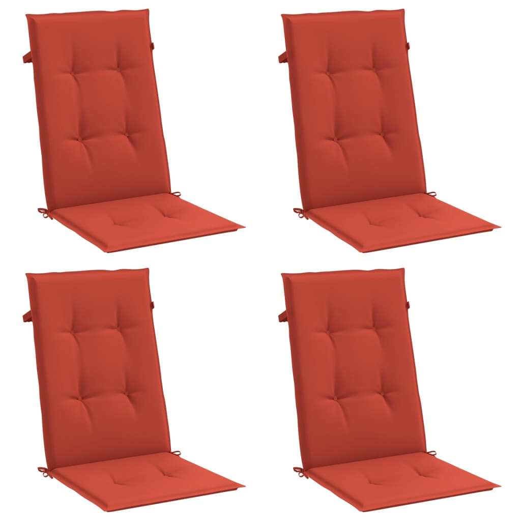 Jastuci za stolice 4 kom prošarano crvena 120x50x4 cm tkanina