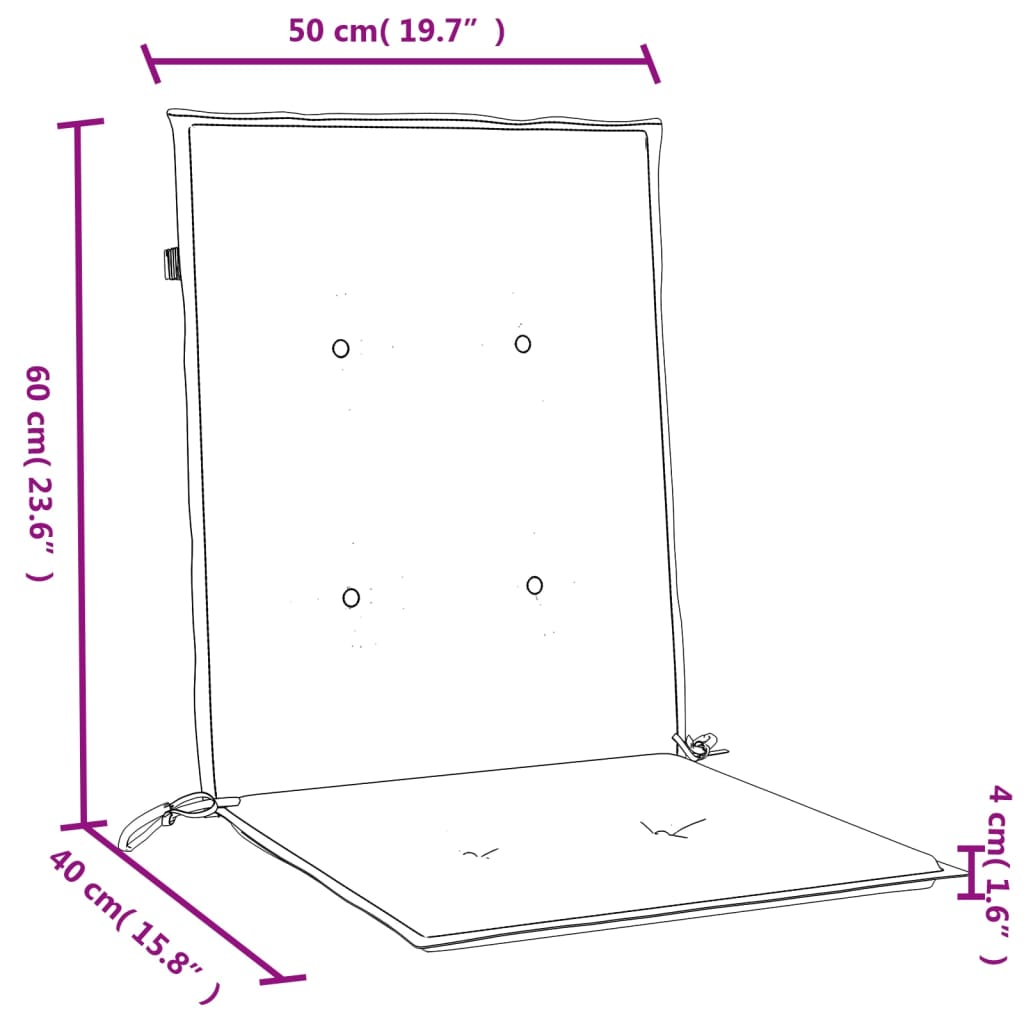 Jastuci za stolice 6 kom prošarano krem100x50x4 cm tkanina