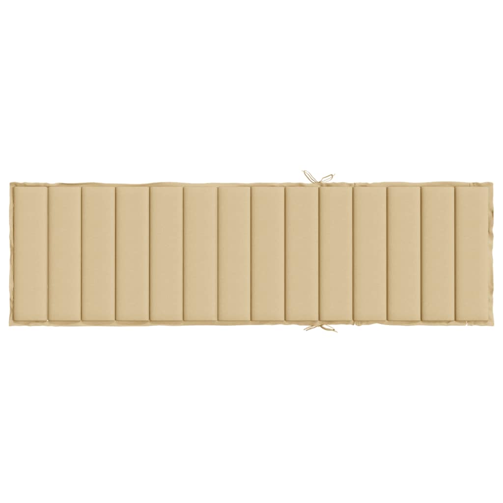 Jastuk za ležaljku prošarani bež 200 x 50 x 4 cm od tkanine