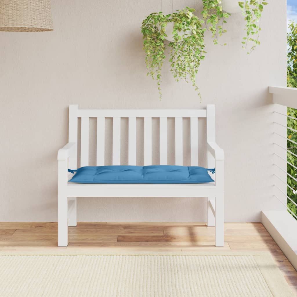 Jastuk za vrtnu klupu prošarano plavi 100x50x7 cm tkanina