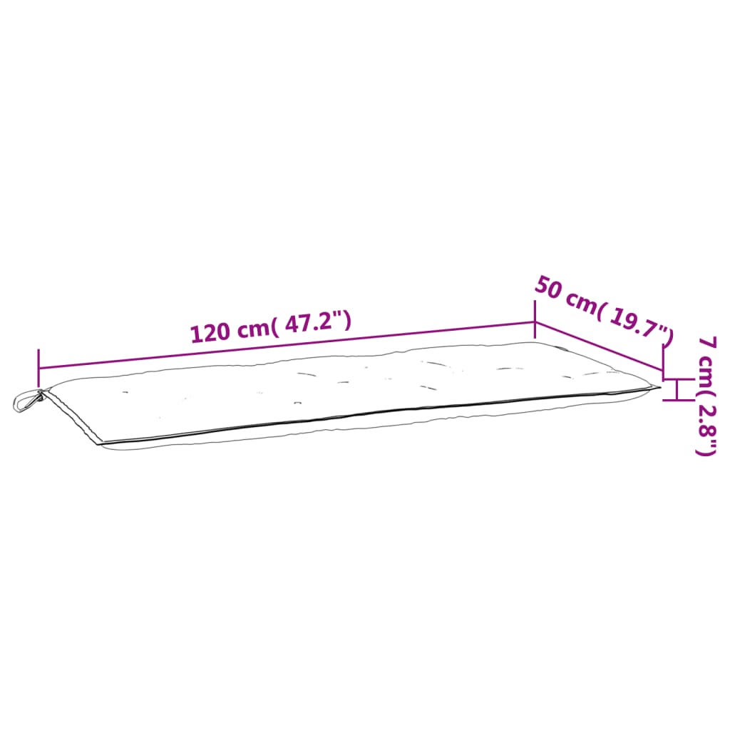 Jastuk za vrtnu klupu prošarano antracit 120x50x7 cm tkanina