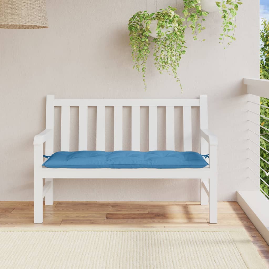 Jastuk za vrtnu klupu prošarano plavi 120x50x7 cm od tkanine
