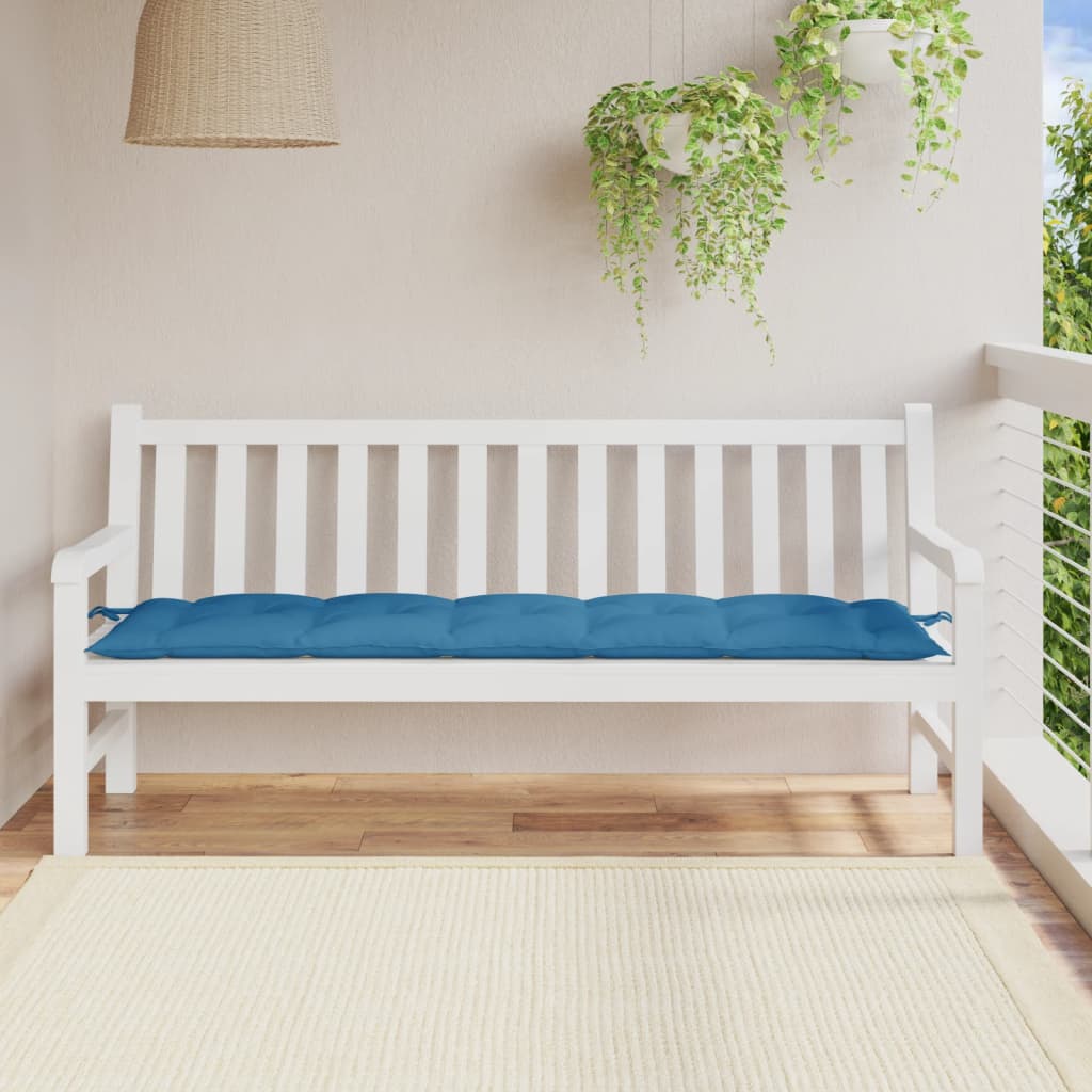 Jastuk za vrtnu klupu prošarano plavi 180x50x7 cm od tkanine
