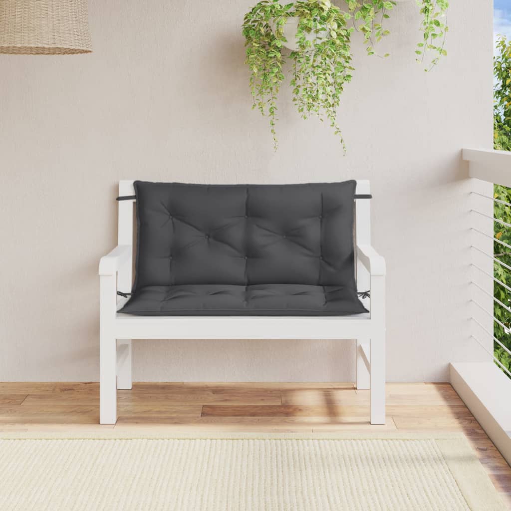 Jastuci za vrtnu klupu 2 kom antracit 100x50x7 cm tkanina
