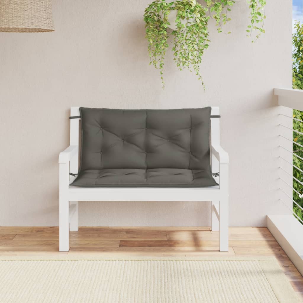 Jastuci za vrtnu klupu 2 kom tamnosivi 100x50x7 cm tkanine