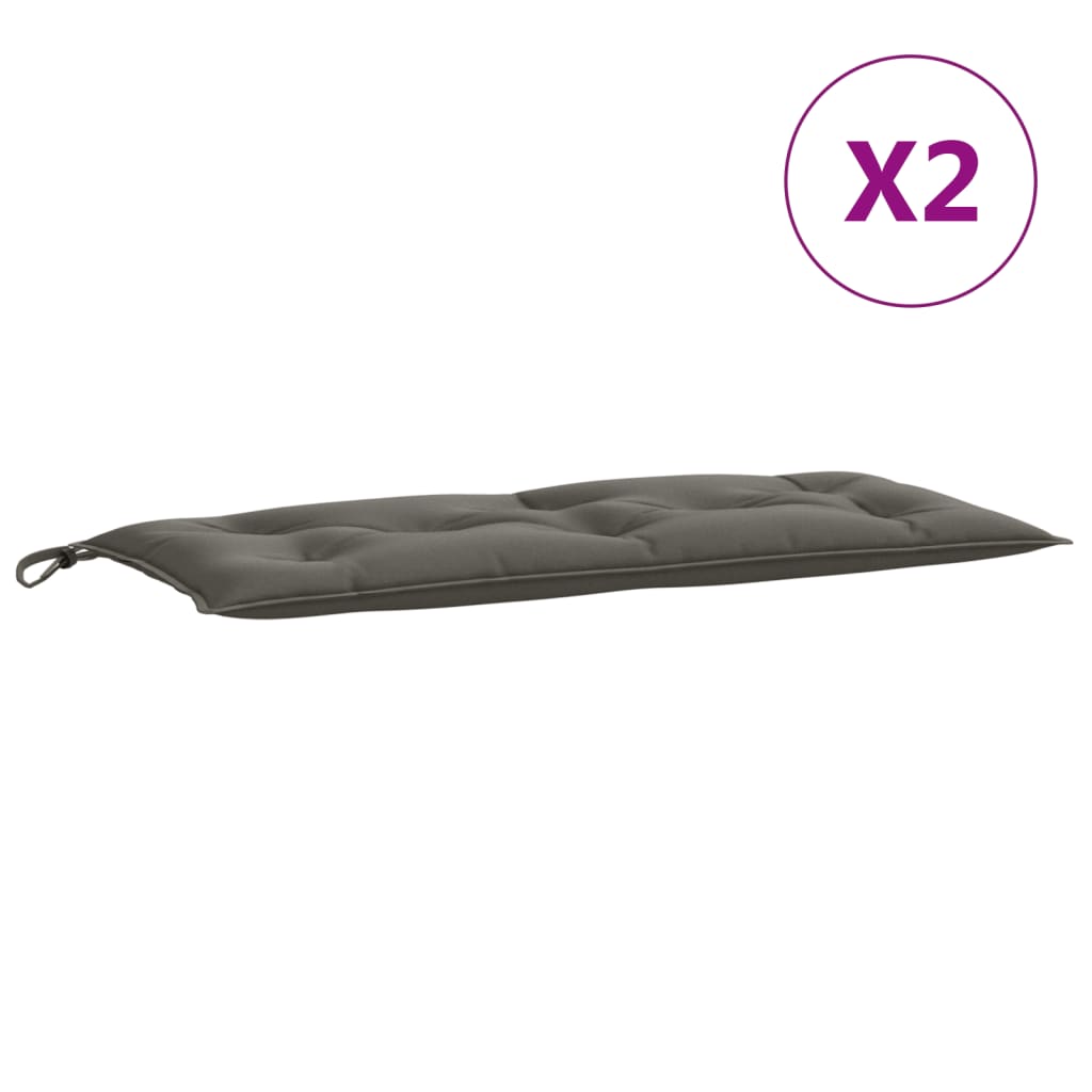 Jastuci za vrtnu klupu 2 kom tamnosivi 100x50x7 cm tkanine