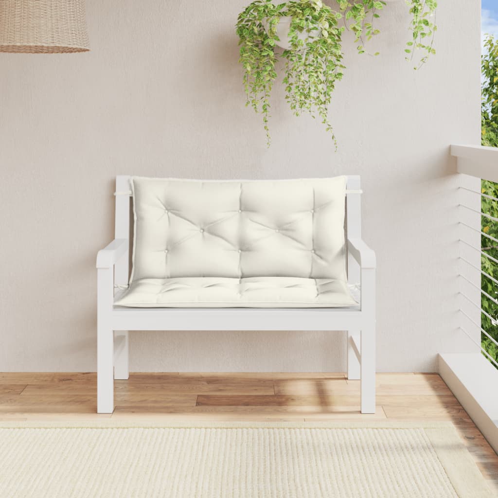 Jastuci za vrtnu klupu 2 kom krem 100x50x7 cm od tkanine