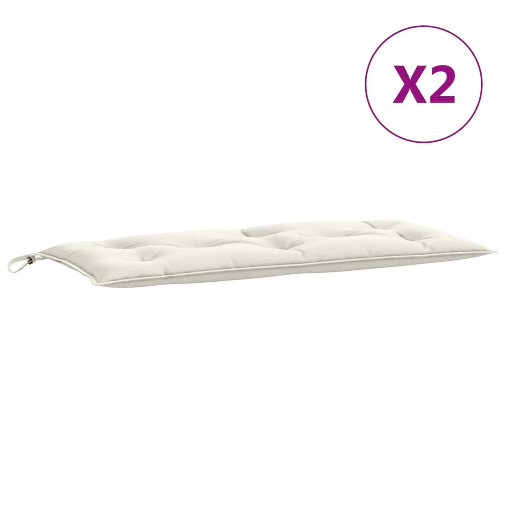 Jastuci za vrtnu klupu 2 kom krem 100x50x7 cm od tkanine