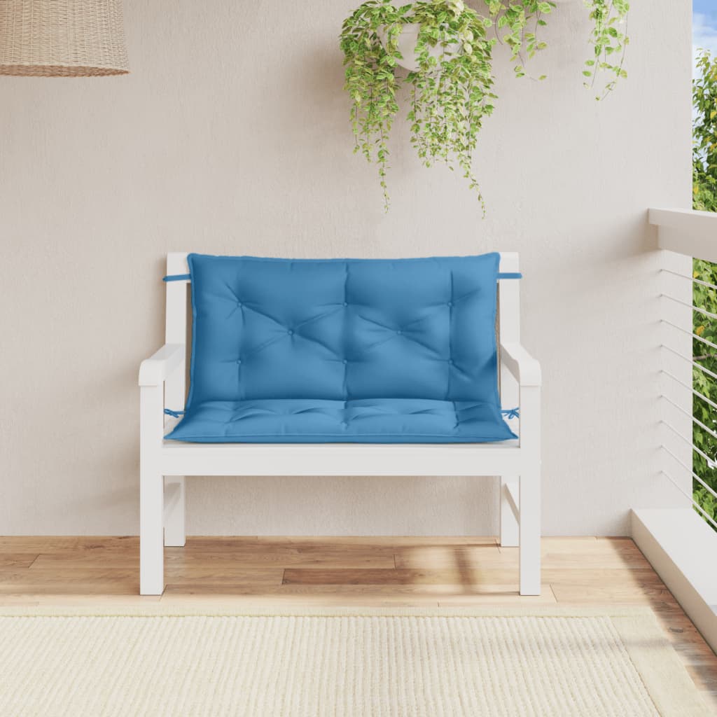 Jastuci za vrtnu klupu 2 kom plavi 100x50x7 cm tkanina