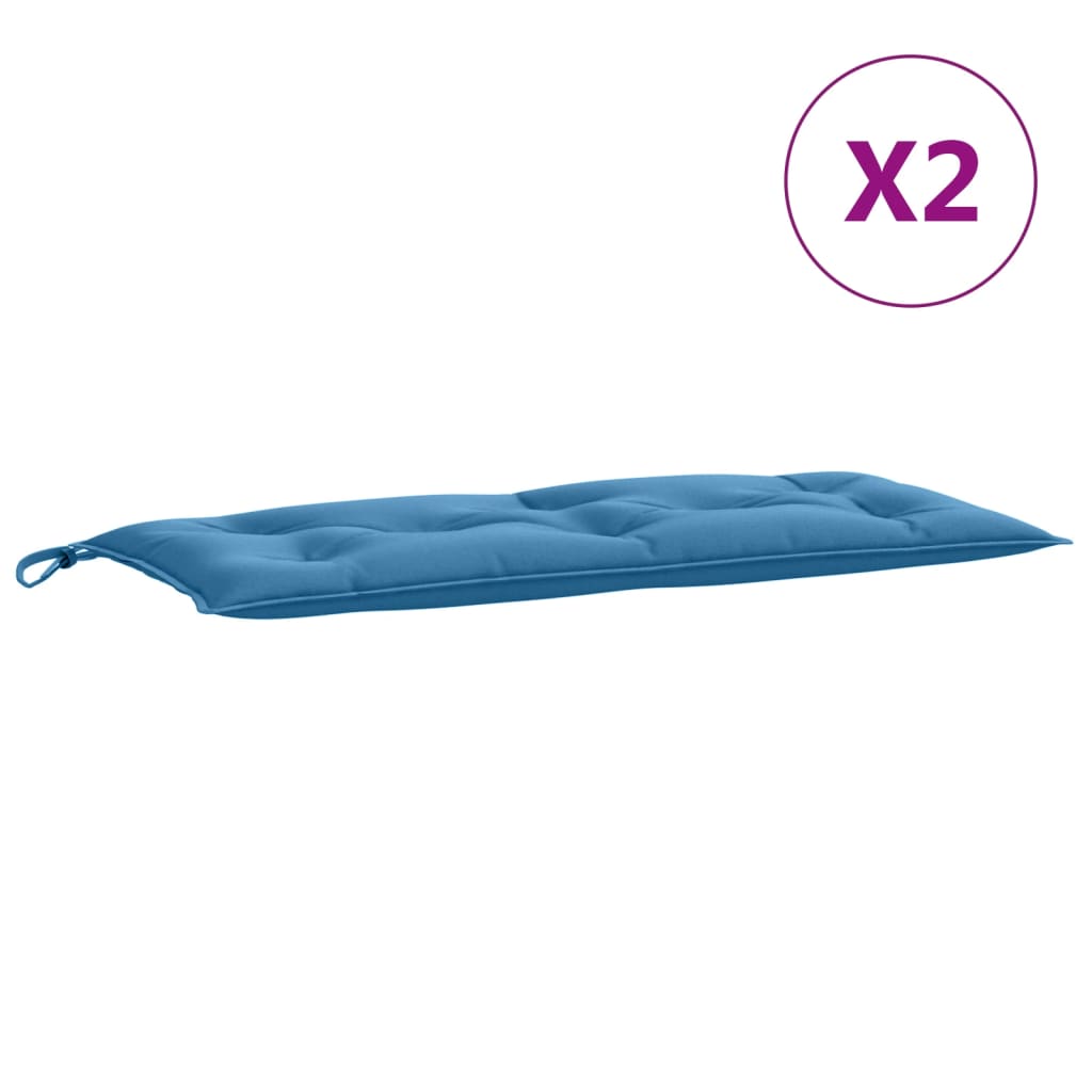 Jastuci za vrtnu klupu 2 kom plavi 100x50x7 cm tkanina