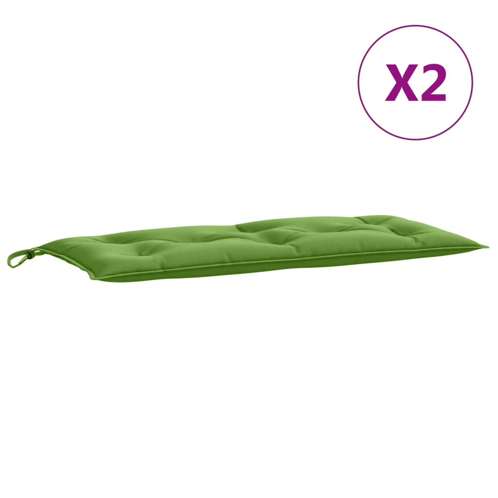 Jastuci za vrtnu klupu 2 kom zeleni 100x50x7 cm tkanina
