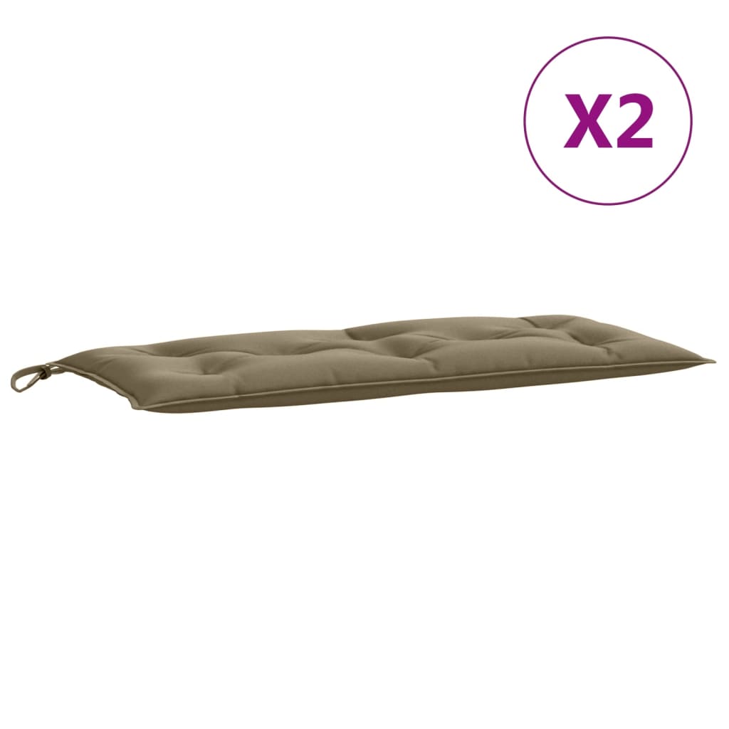 Jastuci za vrtnu klupu 2 kom smeđesivi 100x50x7 cm tkanina