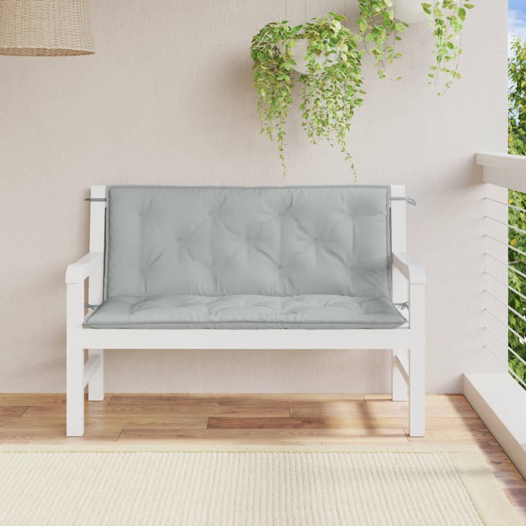 Jastuci za vrtnu klupu 2 kom svjetlosivi 120x50x7 cm tkanine