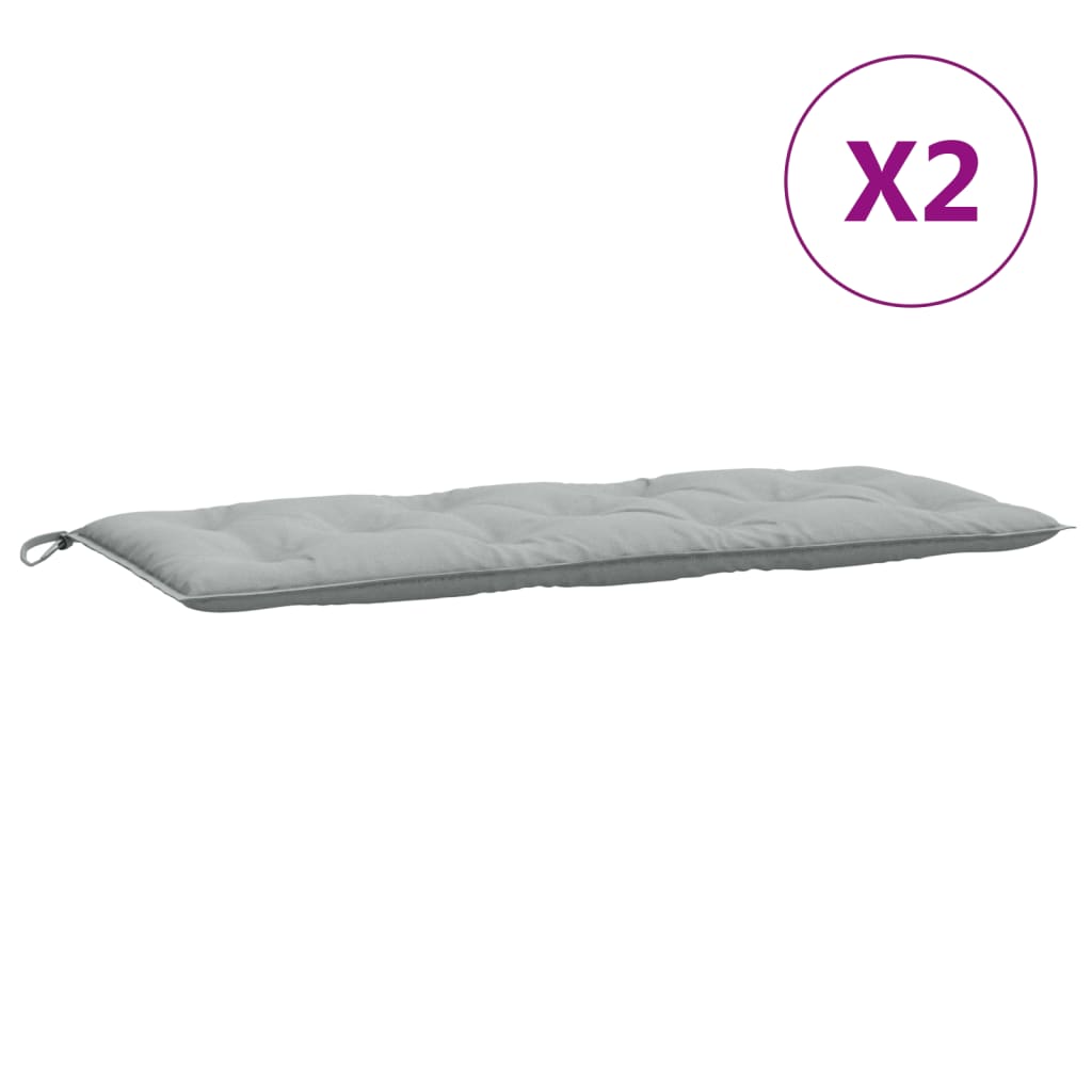 Jastuci za vrtnu klupu 2 kom svjetlosivi 120x50x7 cm tkanine