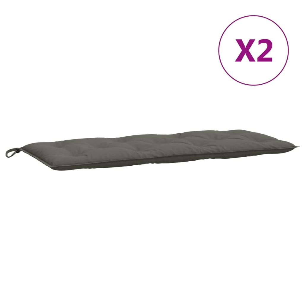 Jastuci za vrtnu klupu 2 kom tamnosivi 120x50x7 cm tkanine