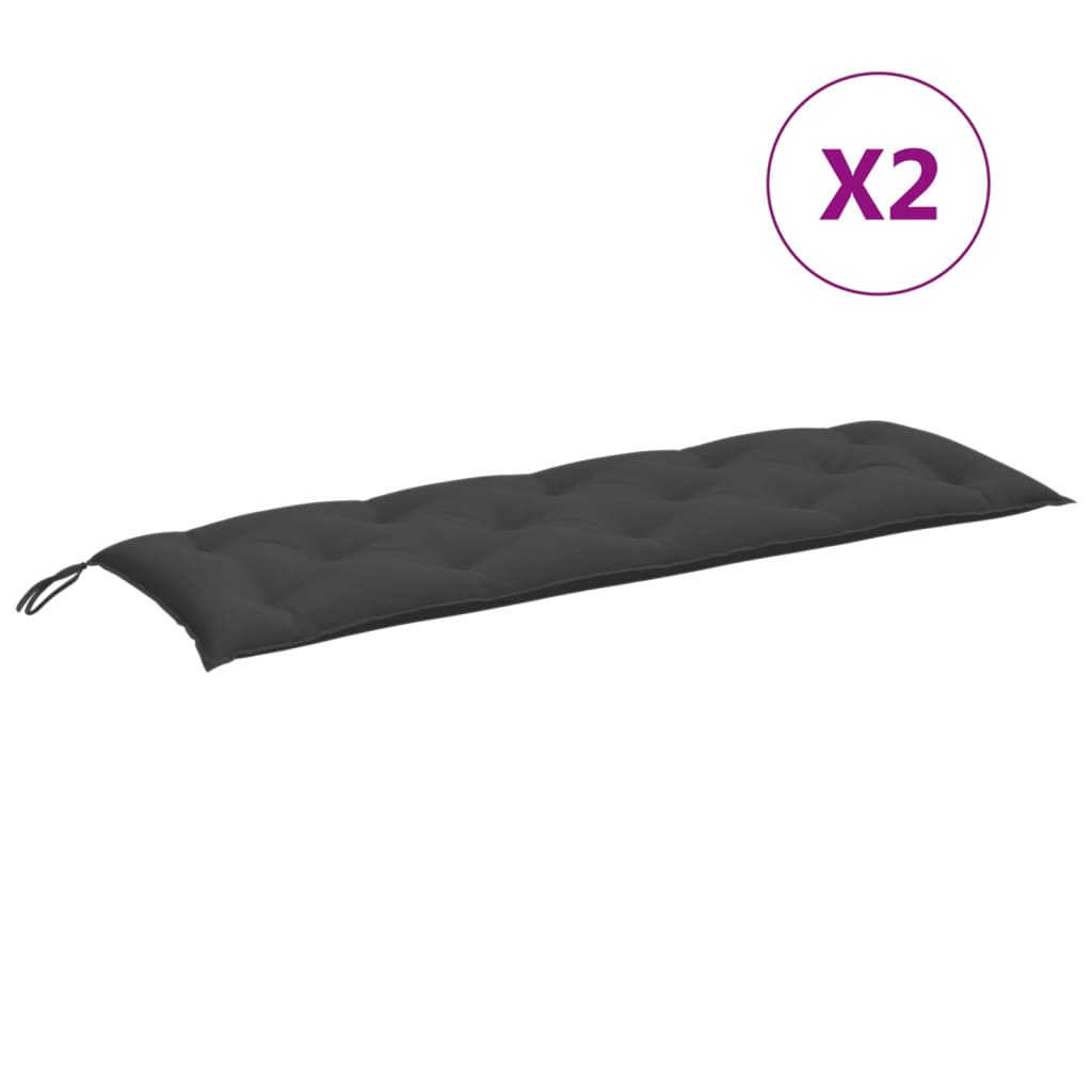 Jastuci za vrtnu klupu 2 kom antracit 150x50x7 cm tkanina
