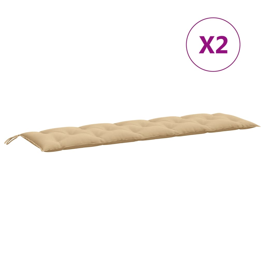 Jastuci za vrtnu klupu 2 kom svjetlosivi 180x50x7 cm tkanine