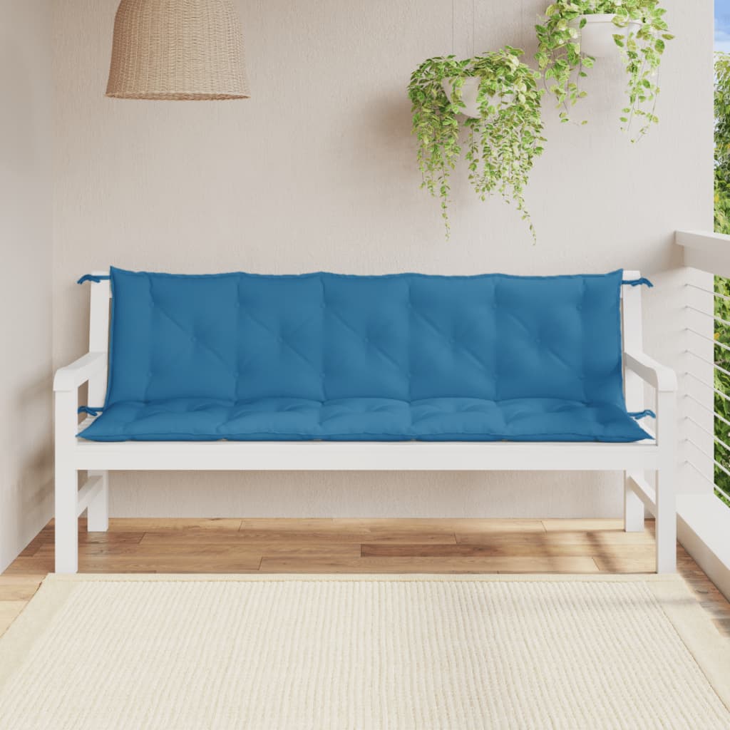 Jastuci za vrtnu klupu 2 kom plavi 180 x 50 x 7 cm od tkanine