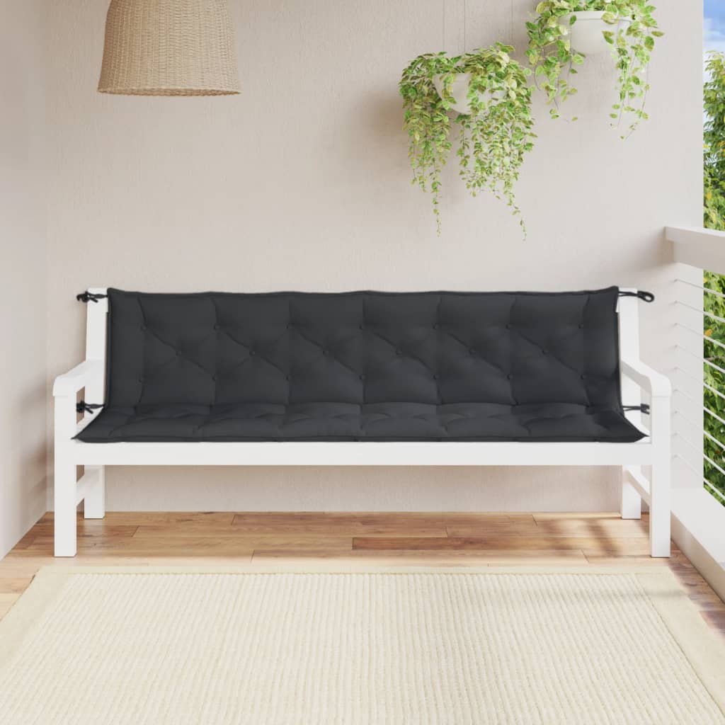 Jastuci za vrtnu klupu 2 kom antracit 200x50x7 cm tkanine