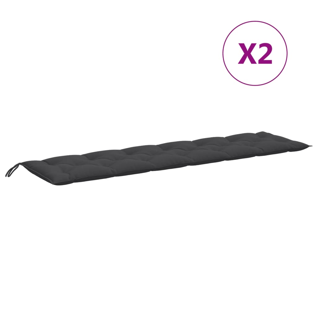 Jastuci za vrtnu klupu 2 kom antracit 200x50x7 cm tkanine
