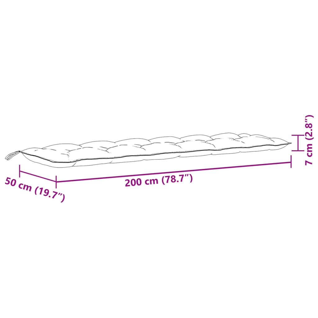 Jastuci za vrtnu klupu 2 kom antracit 200x50x7 cm tkanine
