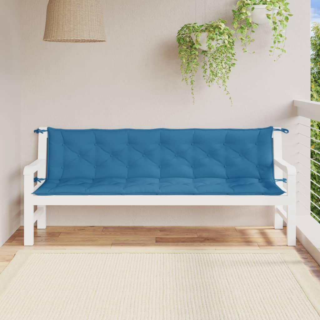 Jastuci za vrtnu klupu 2 kom plavi 200x50x7 cm tkanina
