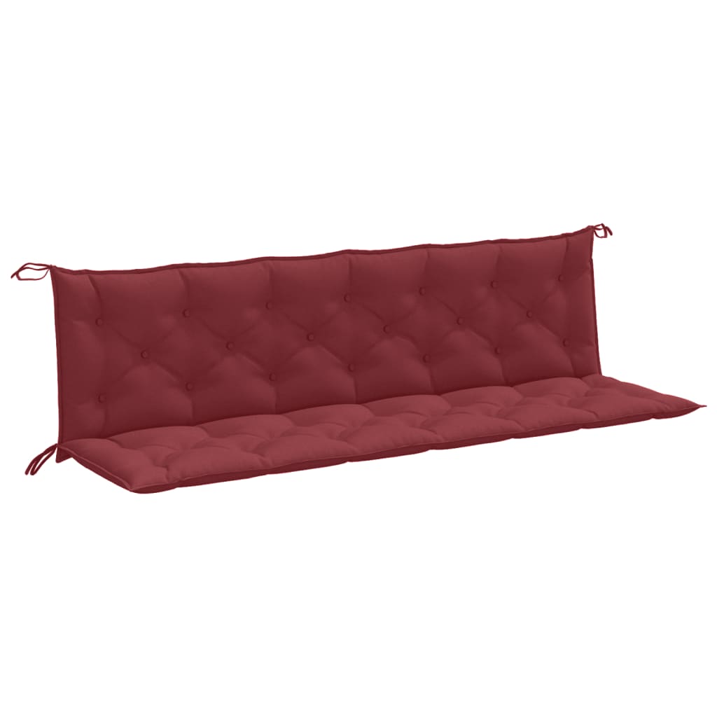 Jastuci za vrtnu klupu 2 kom Crvena vina 200x50x7 cm tkanine