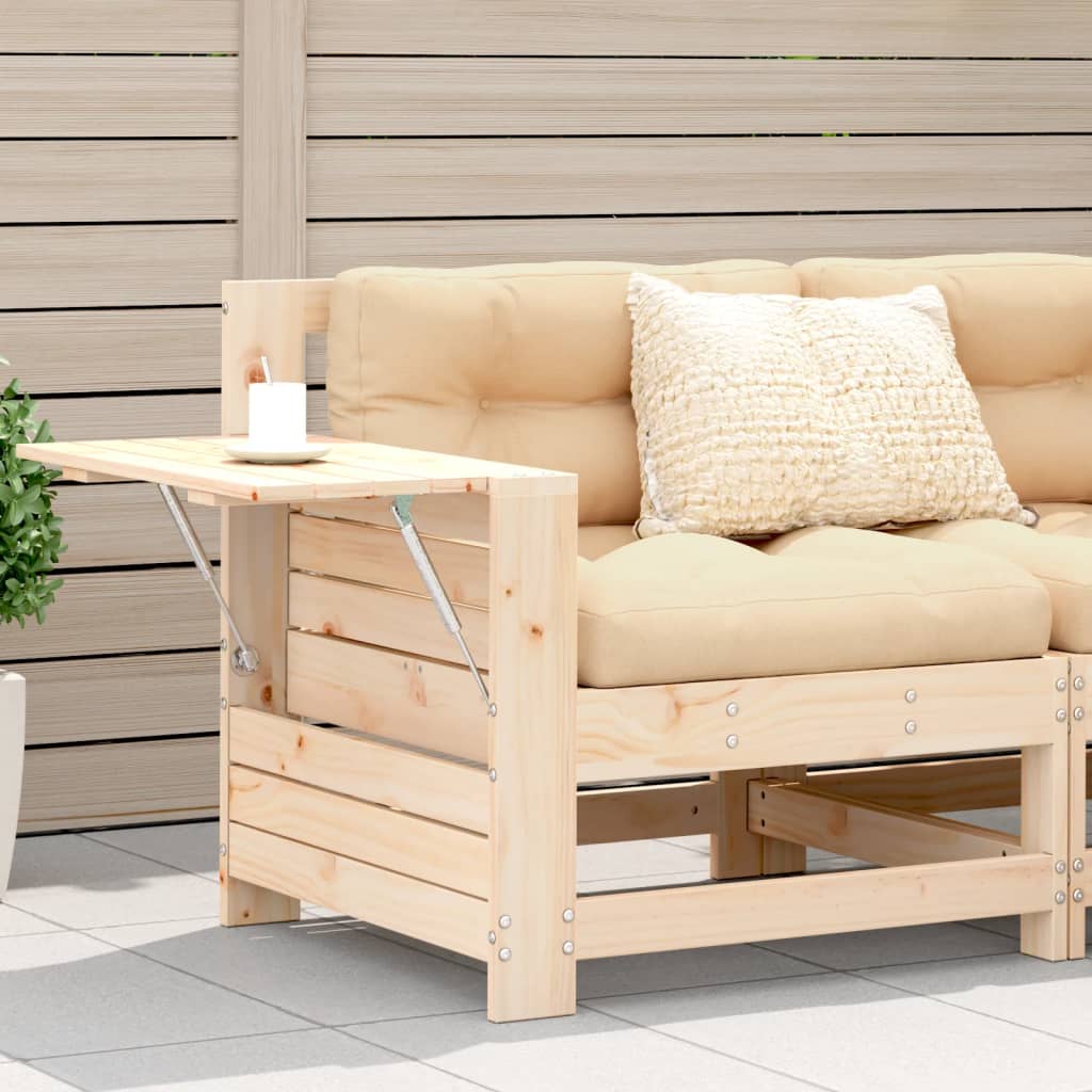 Vrtna sofa s naslonom za ruke smeđa 69x62x70,5 cm od borovine