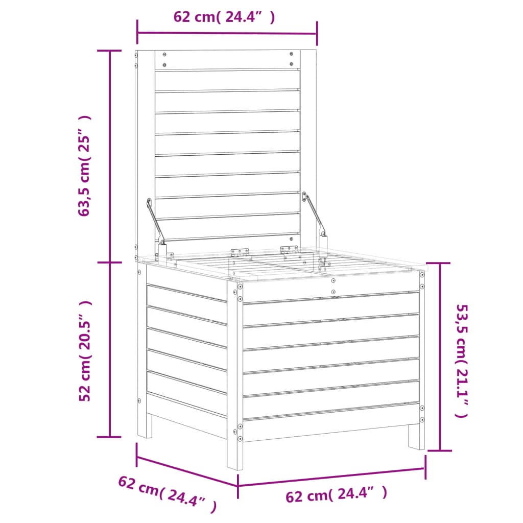 Vrtni tabure 62 x 63,5 x 53,5 cm od impregnirane borovine