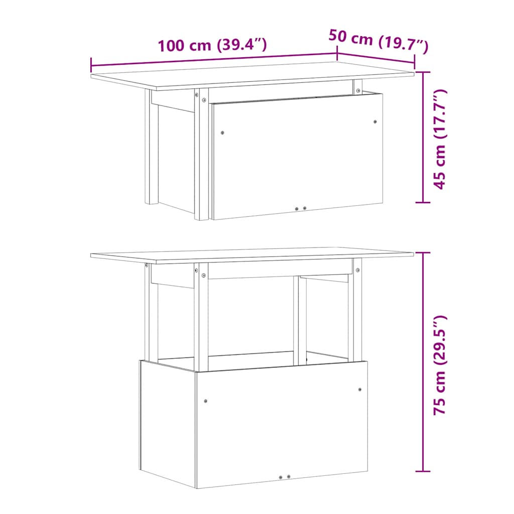 Vrtni stol voštano smeđi 100 x 50 x 75 cm od masivne borovine