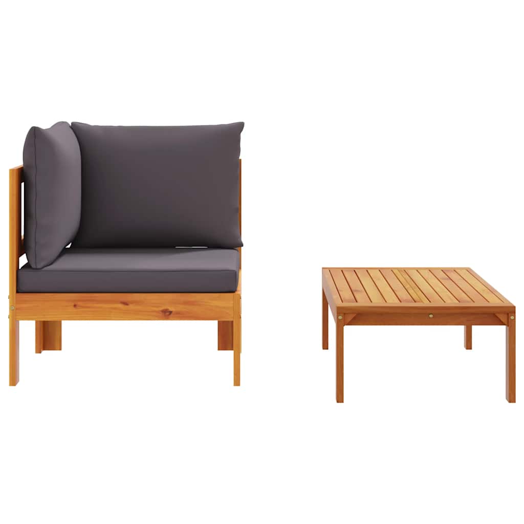 2-dijelni set vrtnih sofa s jastucima masivno bagremovo drvo