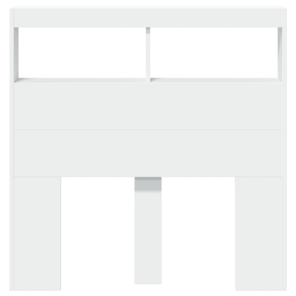 Ormarić za uzglavlje s LED svjetlima bijeli 100 x 17 x 102 cm