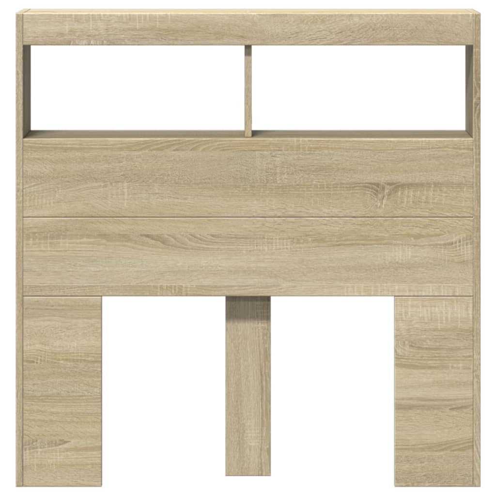 Ormarić za uzglavlje s LED svjetlima boja hrasta 100x17x102 cm