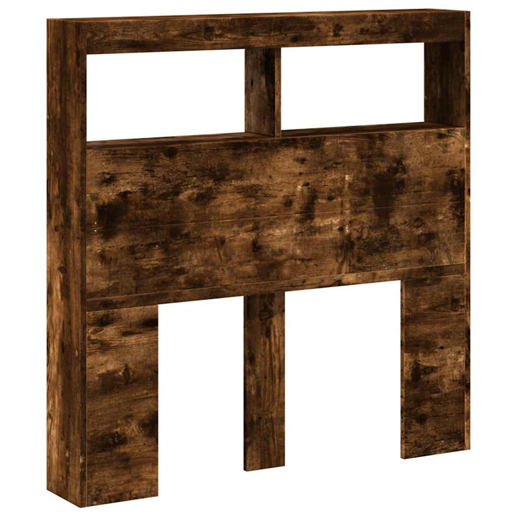 Ormarić za uzglavlje LED boja dimljenog hrasta 100x17x102 cm