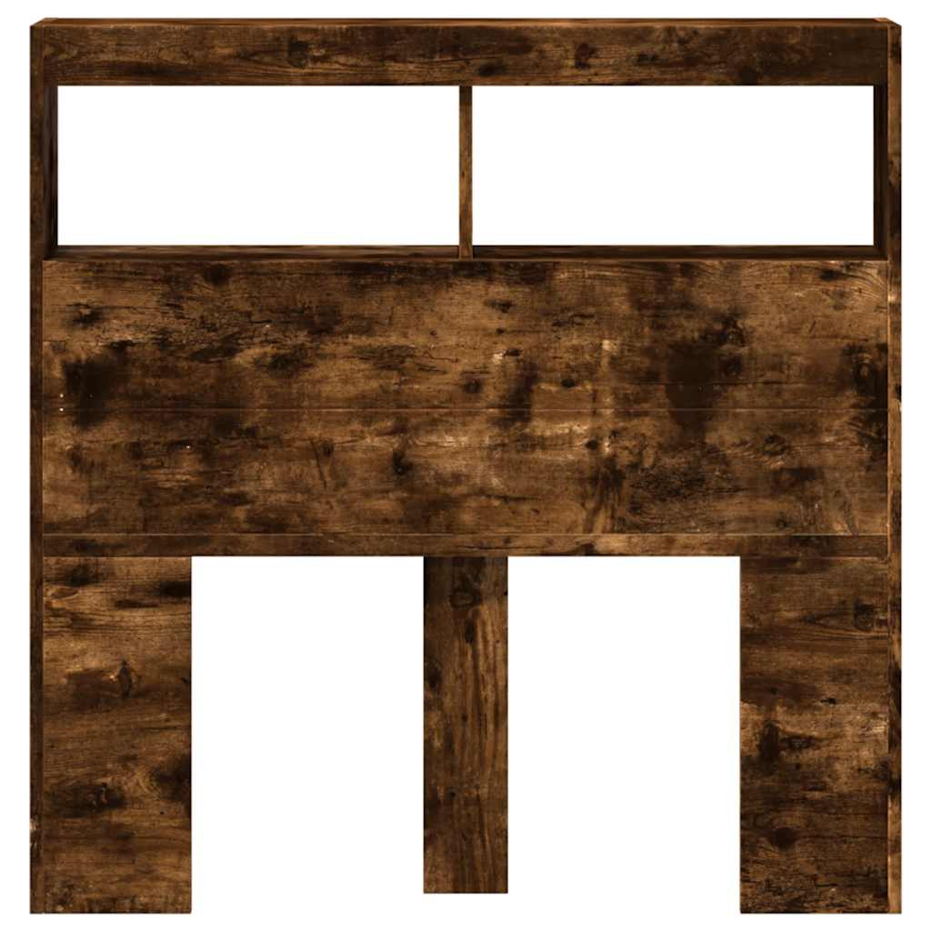 Ormarić za uzglavlje LED boja dimljenog hrasta 100x17x102 cm