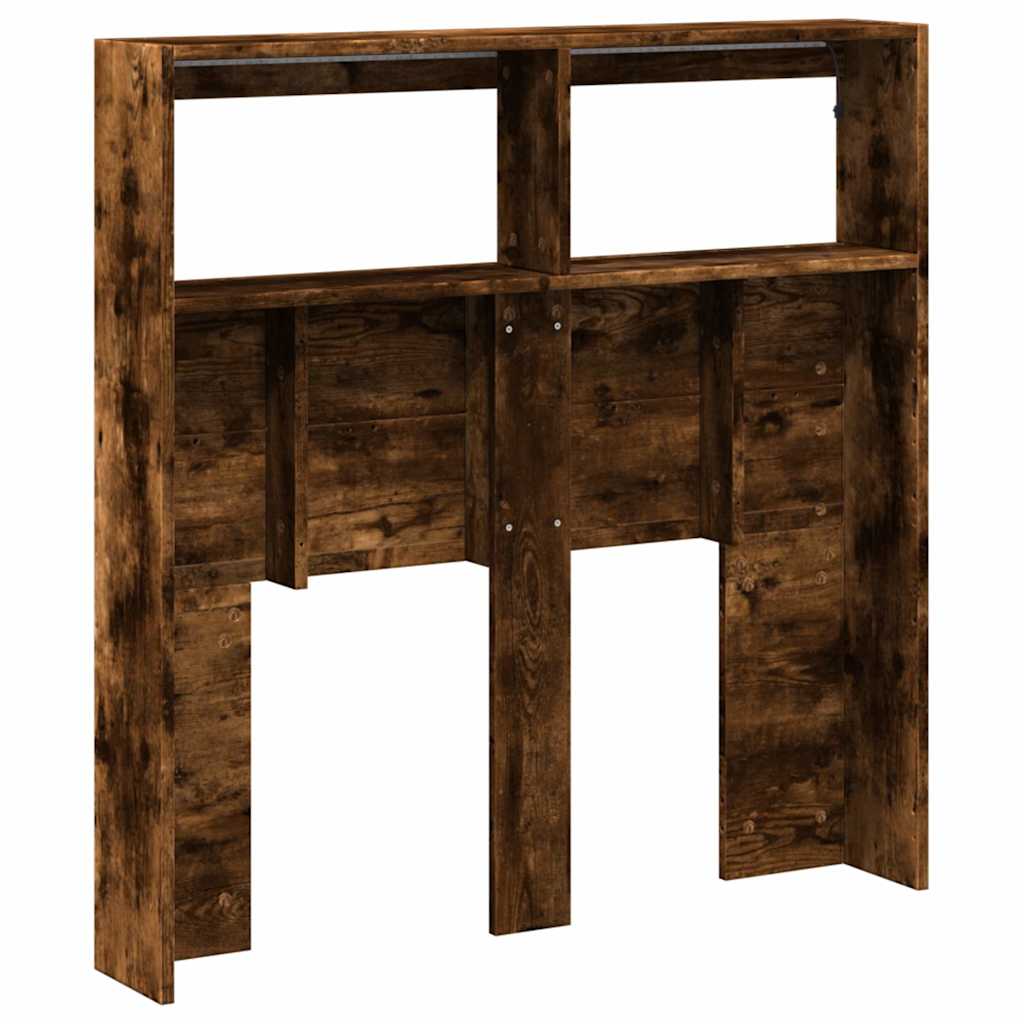 Ormarić za uzglavlje LED boja dimljenog hrasta 100x17x102 cm