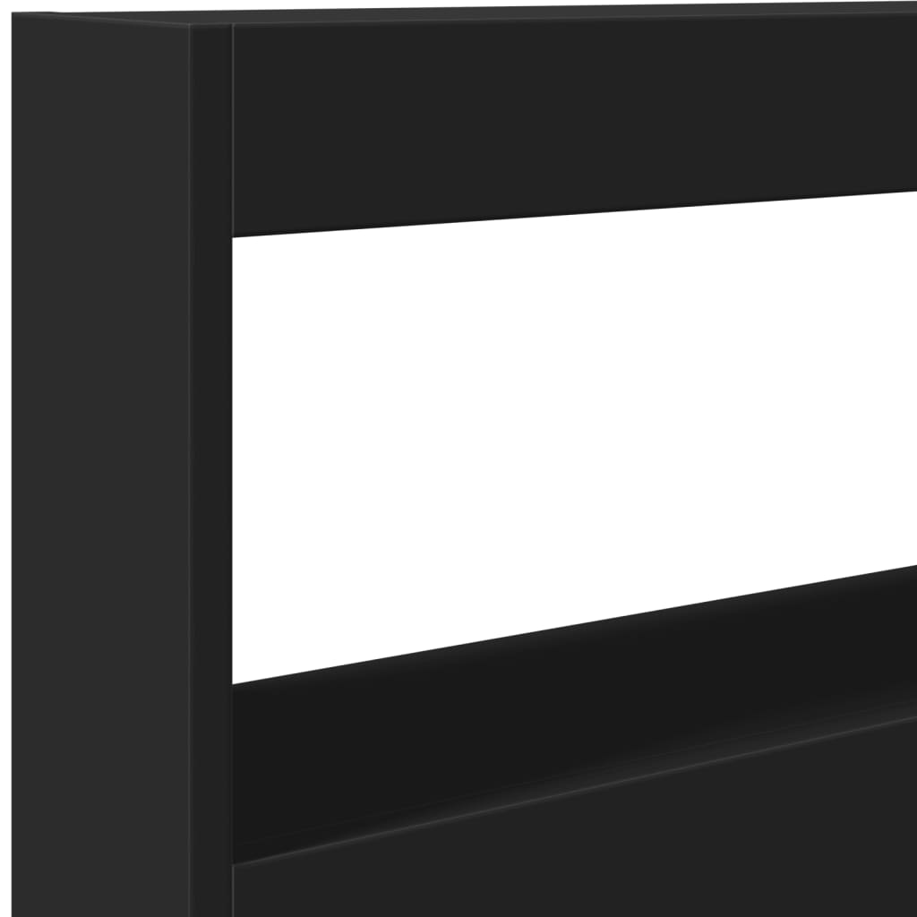 Ormarić za uzglavlje s LED svjetlima crni 120 x 17 x 102 cm