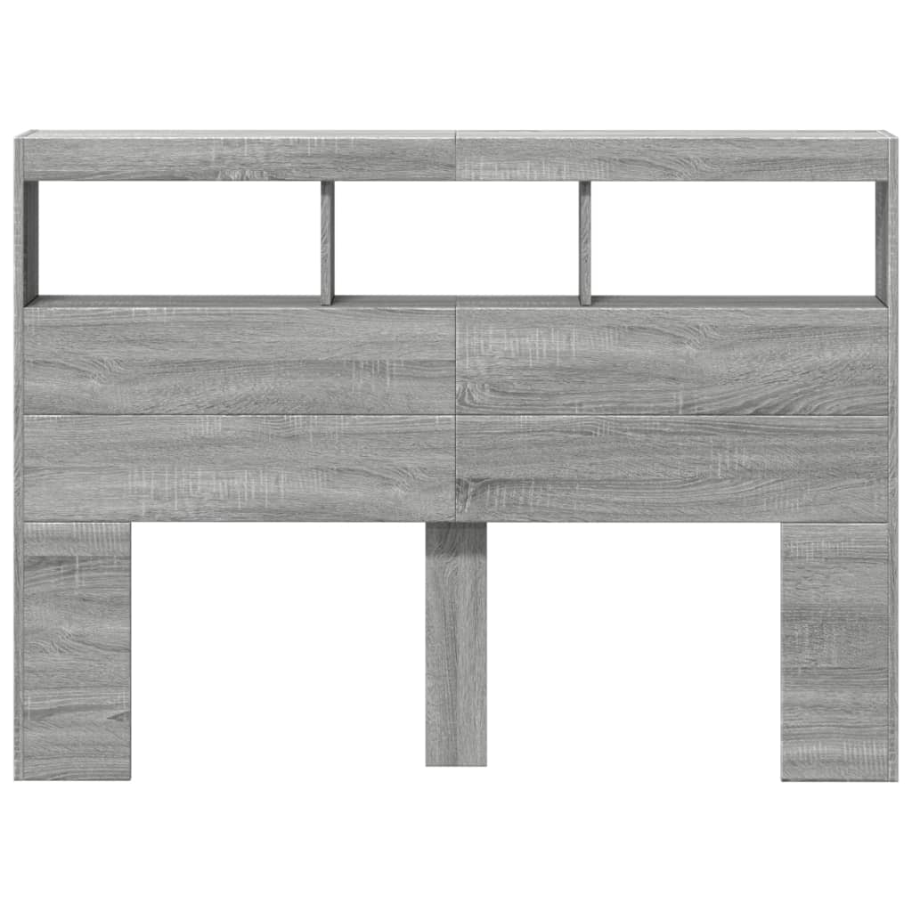 Ormarić za uzglavlje LED sivom sonomom 140x17x102 cm