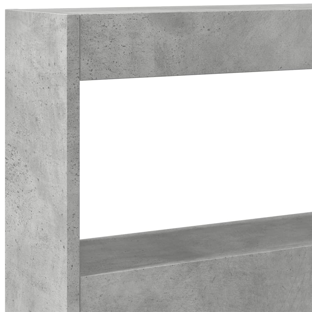 Ormarić za uzglavlje LED svjetlima boja betona 160x17x102 cm