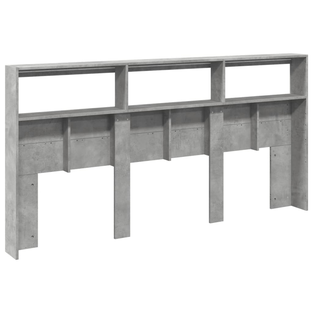 Ormarić za uzglavlje LED svjetlima boja betona 200x17x102 cm