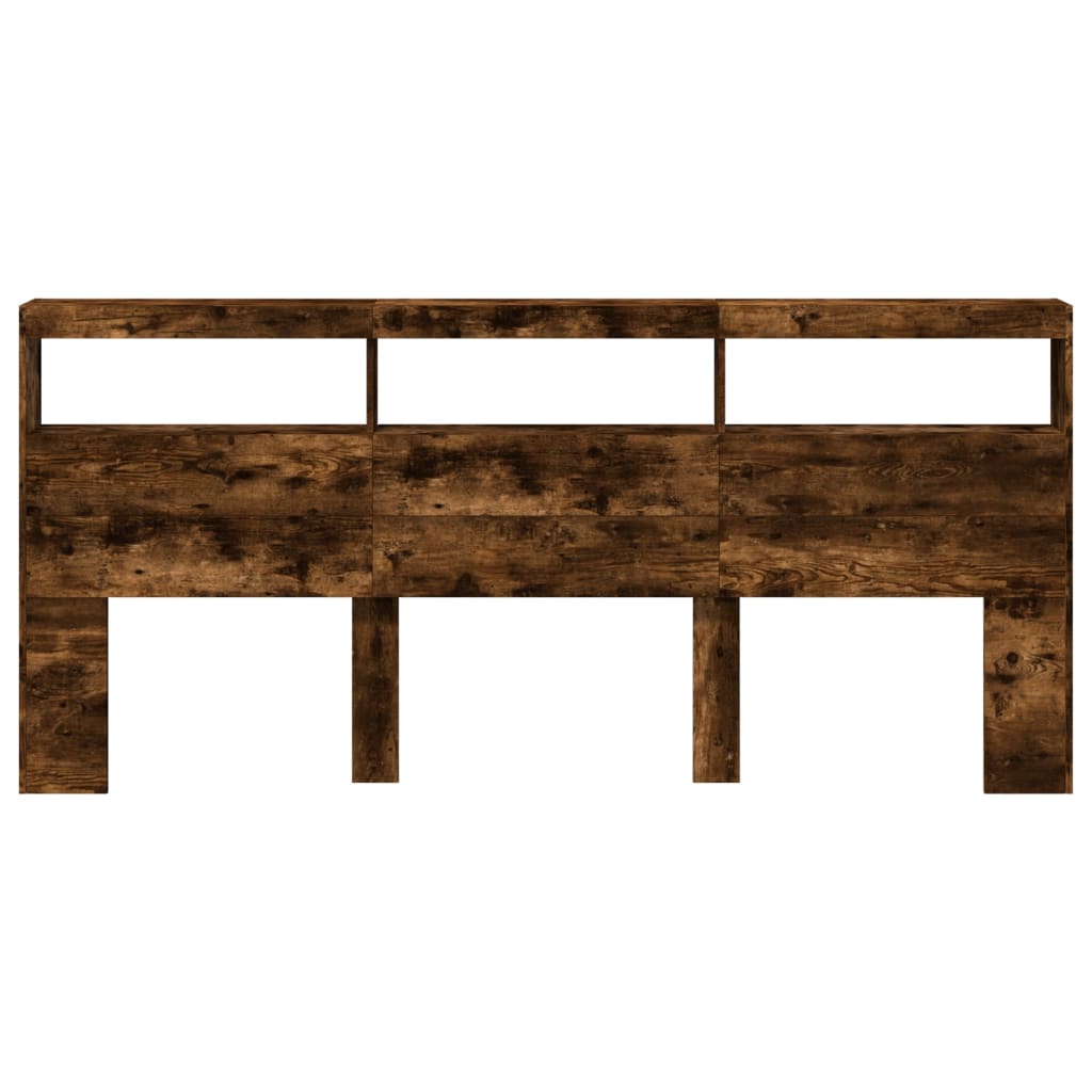 Ormarić za uzglavlje LED boja dimljenog hrasta 220x17x102 cm