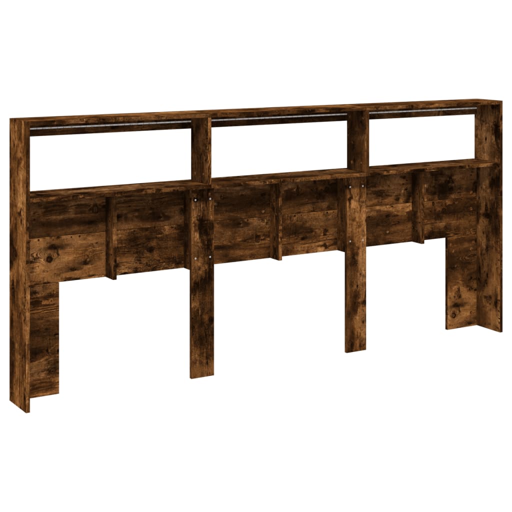 Ormarić za uzglavlje LED boja dimljenog hrasta 220x17x102 cm