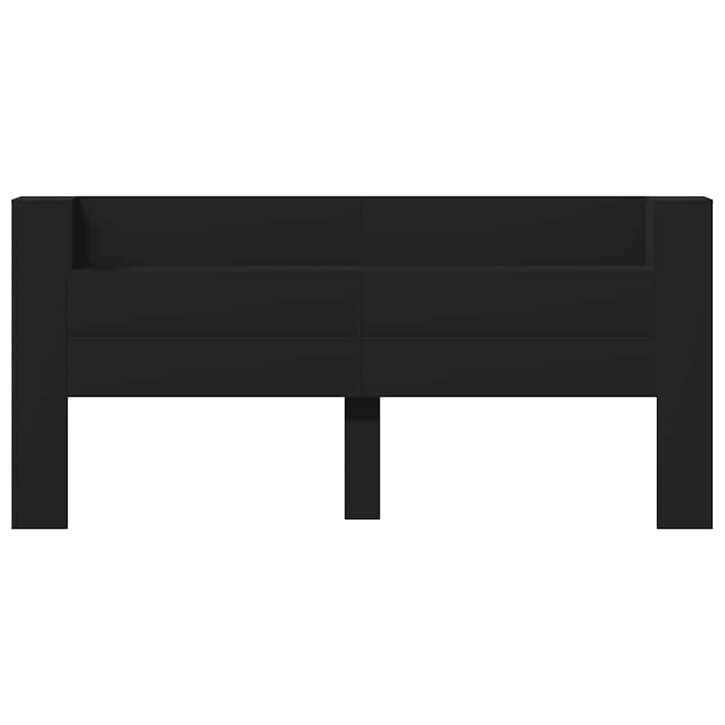 Ormarić za uzglavlje s LED svjetlima crni 220 x 16,5 x 103,5 cm