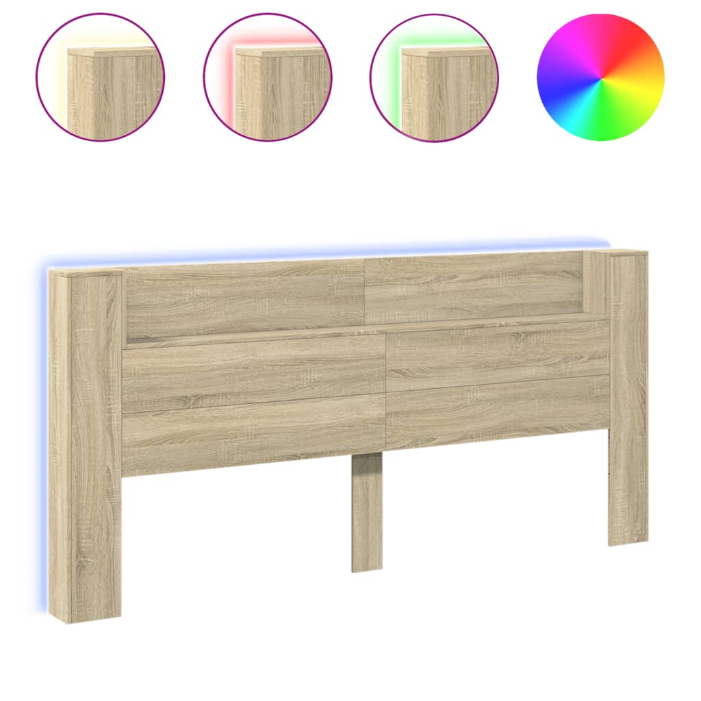 Ormarić za uzglavlje LED boja hrasta sonome 220x16,5x103,5 cm