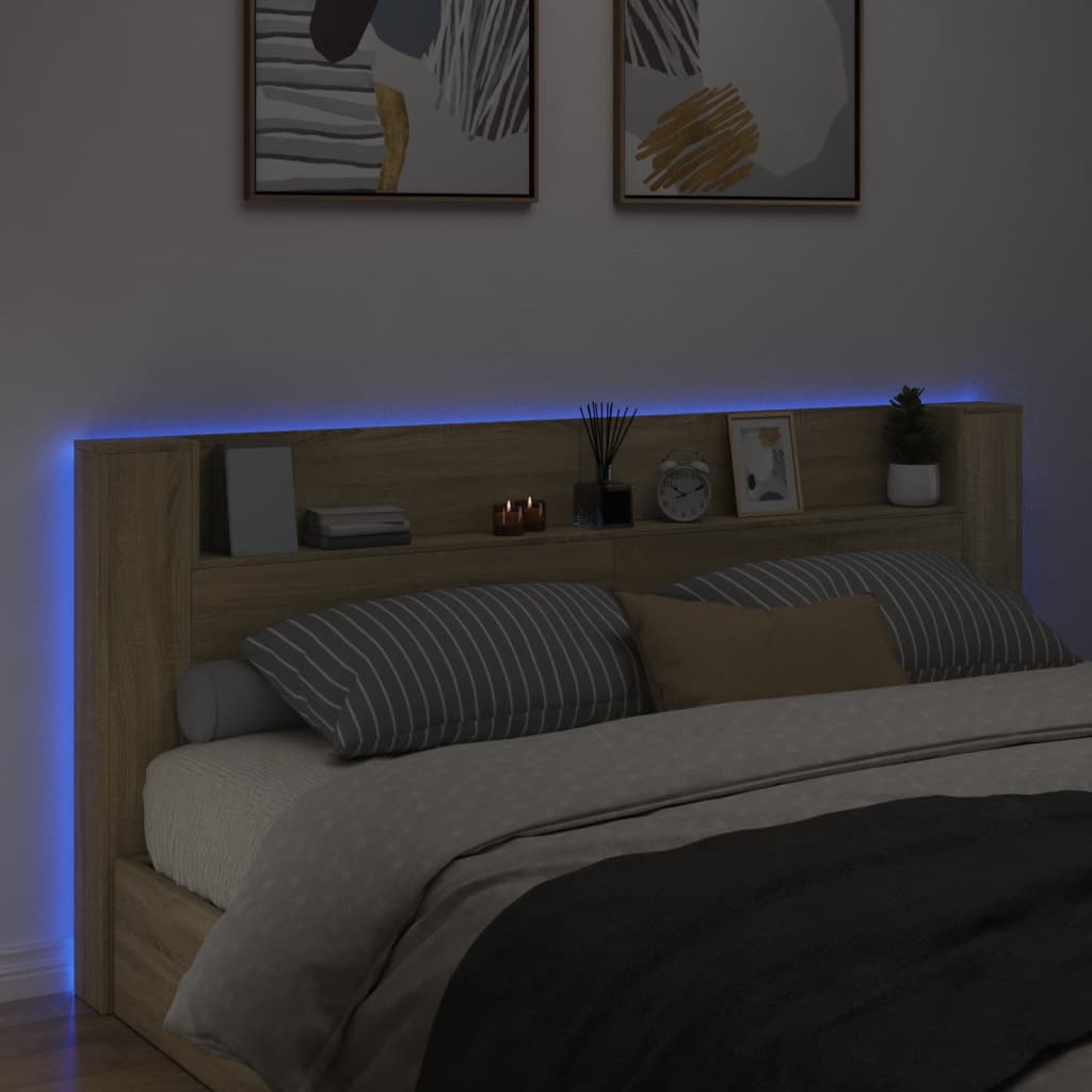 Ormarić za uzglavlje LED boja hrasta sonome 220x16,5x103,5 cm