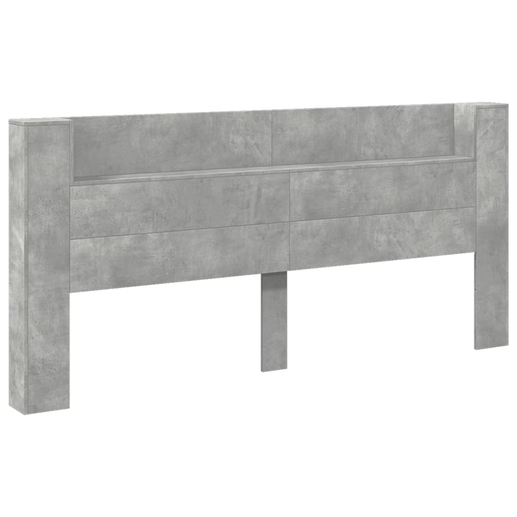 Ormarić za uzglavlje LED svjetlima boja betona 220x16,5x103,5cm