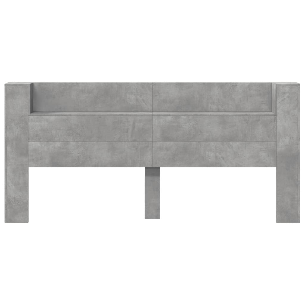 Ormarić za uzglavlje LED svjetlima boja betona 220x16,5x103,5cm