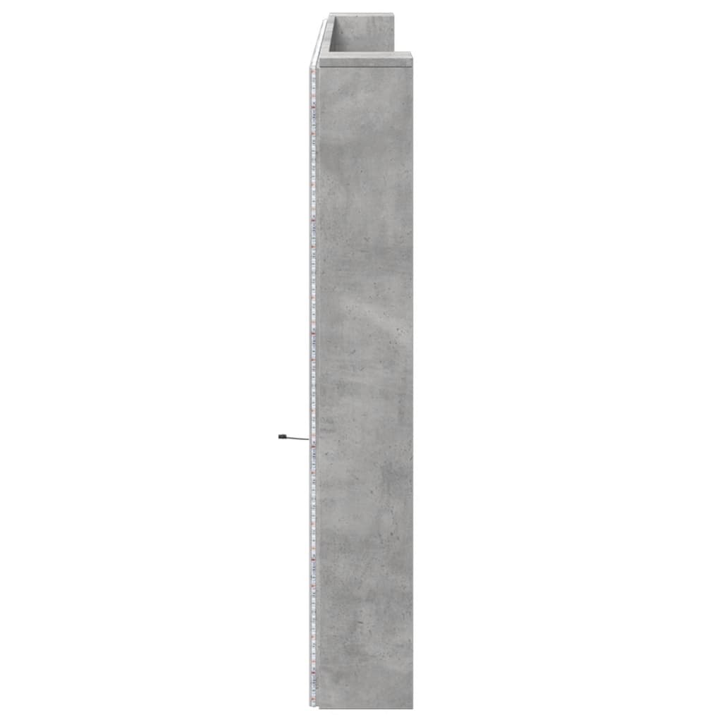 Ormarić za uzglavlje LED svjetlima boja betona 220x16,5x103,5cm